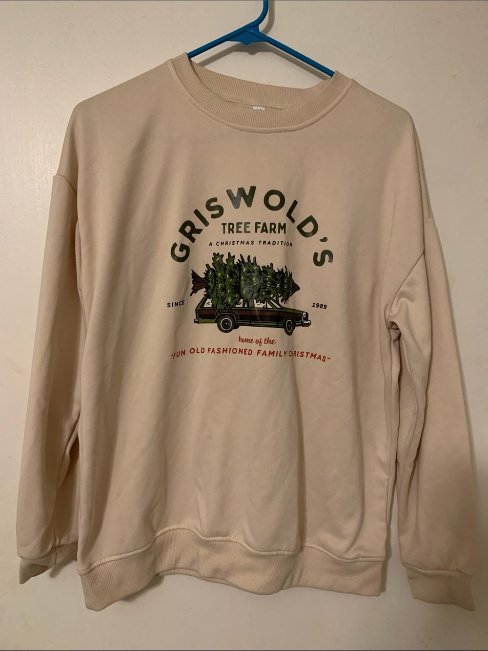 Source Unknown Cream Griswold's Tree Farm Graphic Crewneck - Picture 1 of 4